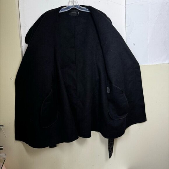 Tahari NEW Ella Leopard Animal Print Wrap Coat Wool Belt Shawl Jacket Pockets XL - Picture 10 of 16